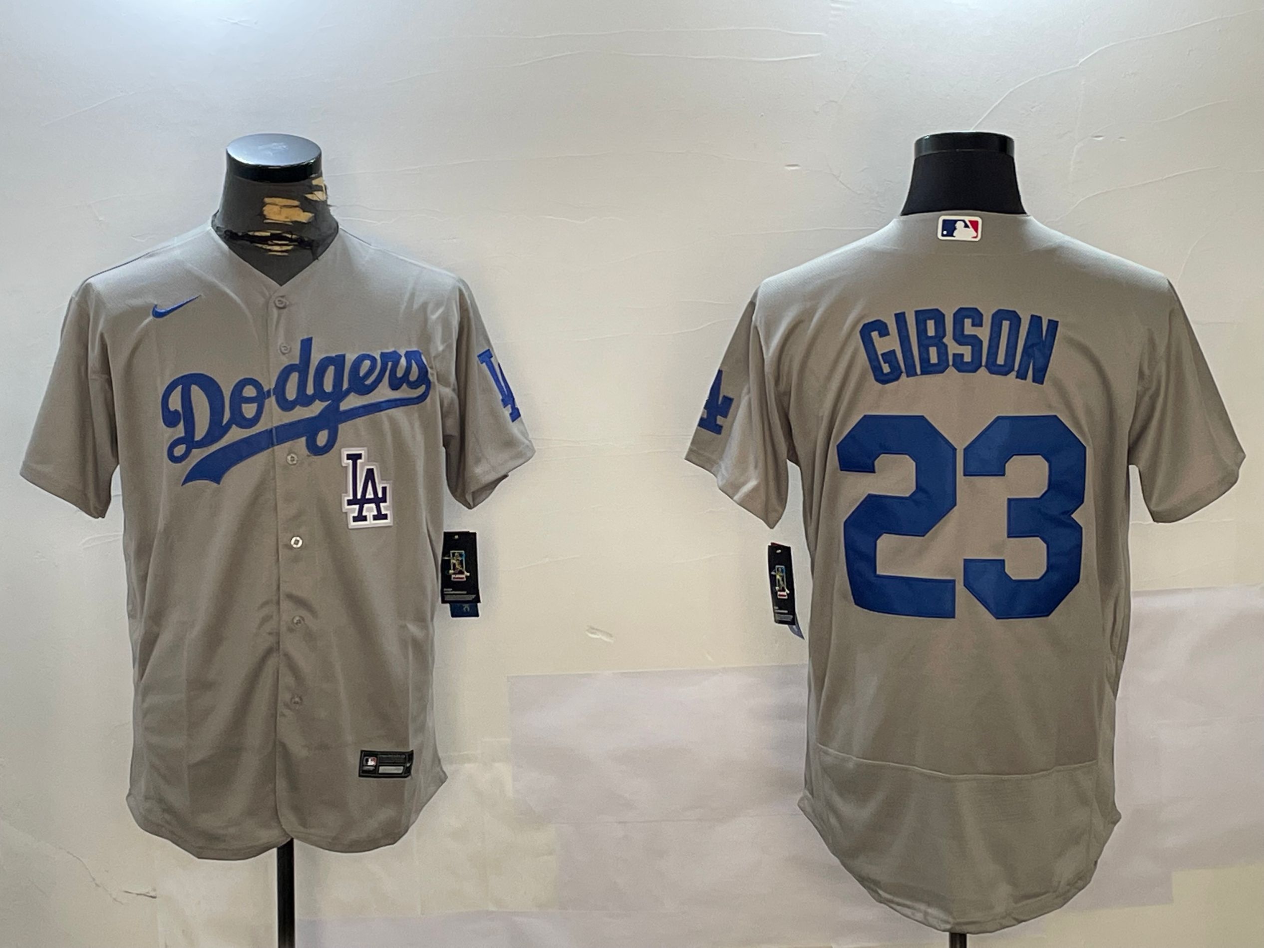 Men Los Angeles Dodgers #23 Gibson Grey Elite 2024 Nike MLB Jersey style 12165->los angeles dodgers->MLB Jersey